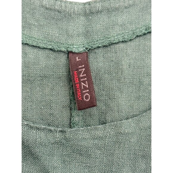 Inizio Linen Asymmetrical Maxi Dress Sleeveless Italy Emerald Green Women Size L - Picture 4 of 7